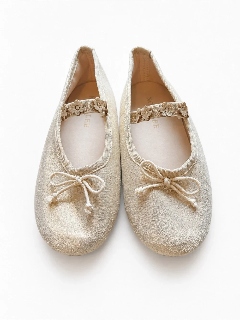 Noralee Kids' Floral Mary Jane Ballet Flats in Natural